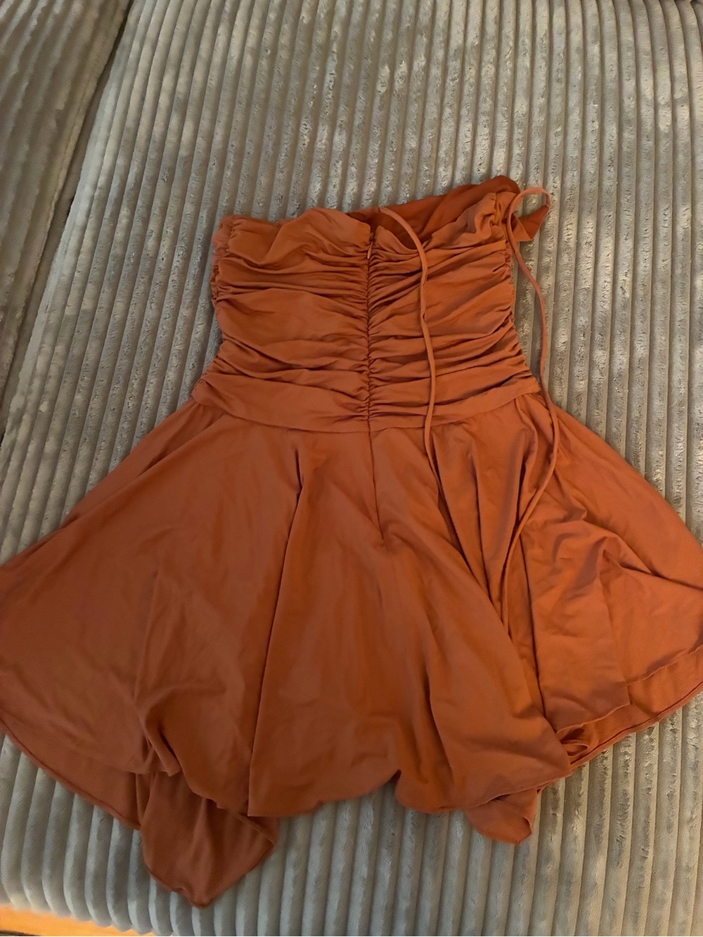 Mistress Rocks Rust Halter Ruched Dress - Picture 8 of 9